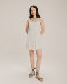 Vestido Corto Estampado Flores,BLANCO P1